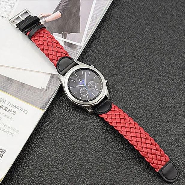 22 мм кожаный ремешок для часов для samsung Galaxy 46 мм gear S3 плетение дизайн ремешок для часов для huawei GT часы браслет Huami Amazfit 2