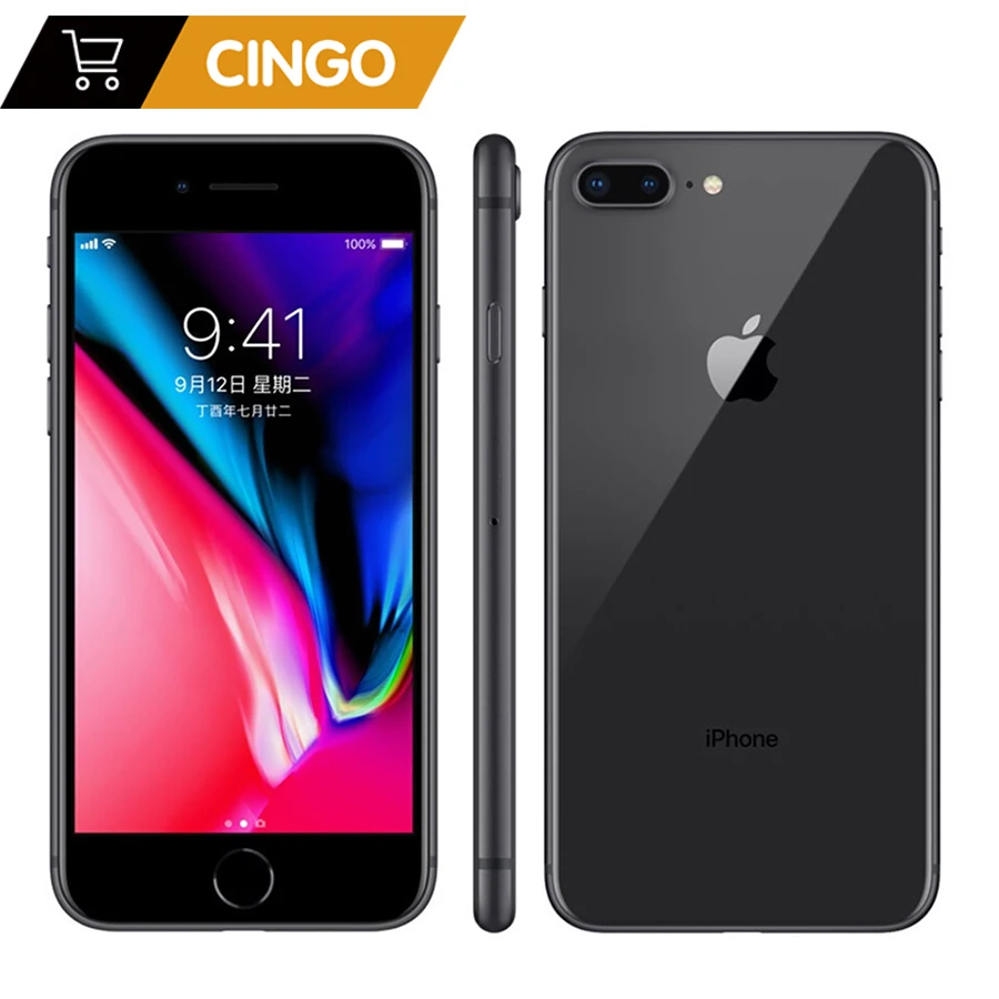 Unlocked Apple Iphone 8 plus 2675mAh 3GB RAM 64G/256G ROM 12.0 MP Fingerprint iOS 11 4G LTE smartphone 1080P 5.5 inch screen