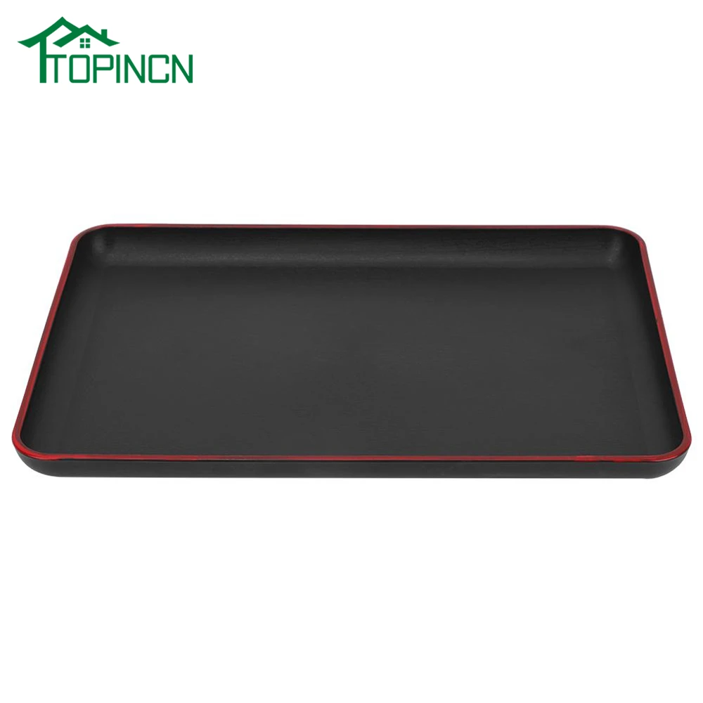 

TOPINCN Kitchen Plates Japanese Style Rectangular Plastic Tray Food Serving Tray for Restaurant Home Hotel