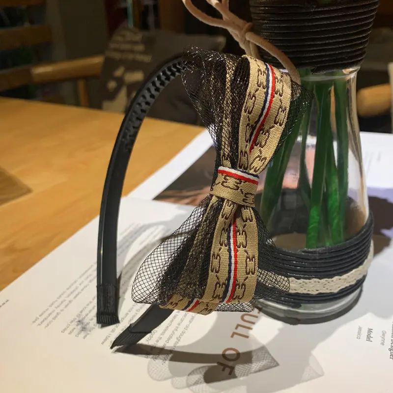 Летние новые корейские кружевные повязки на голову с бантом и буквами ...