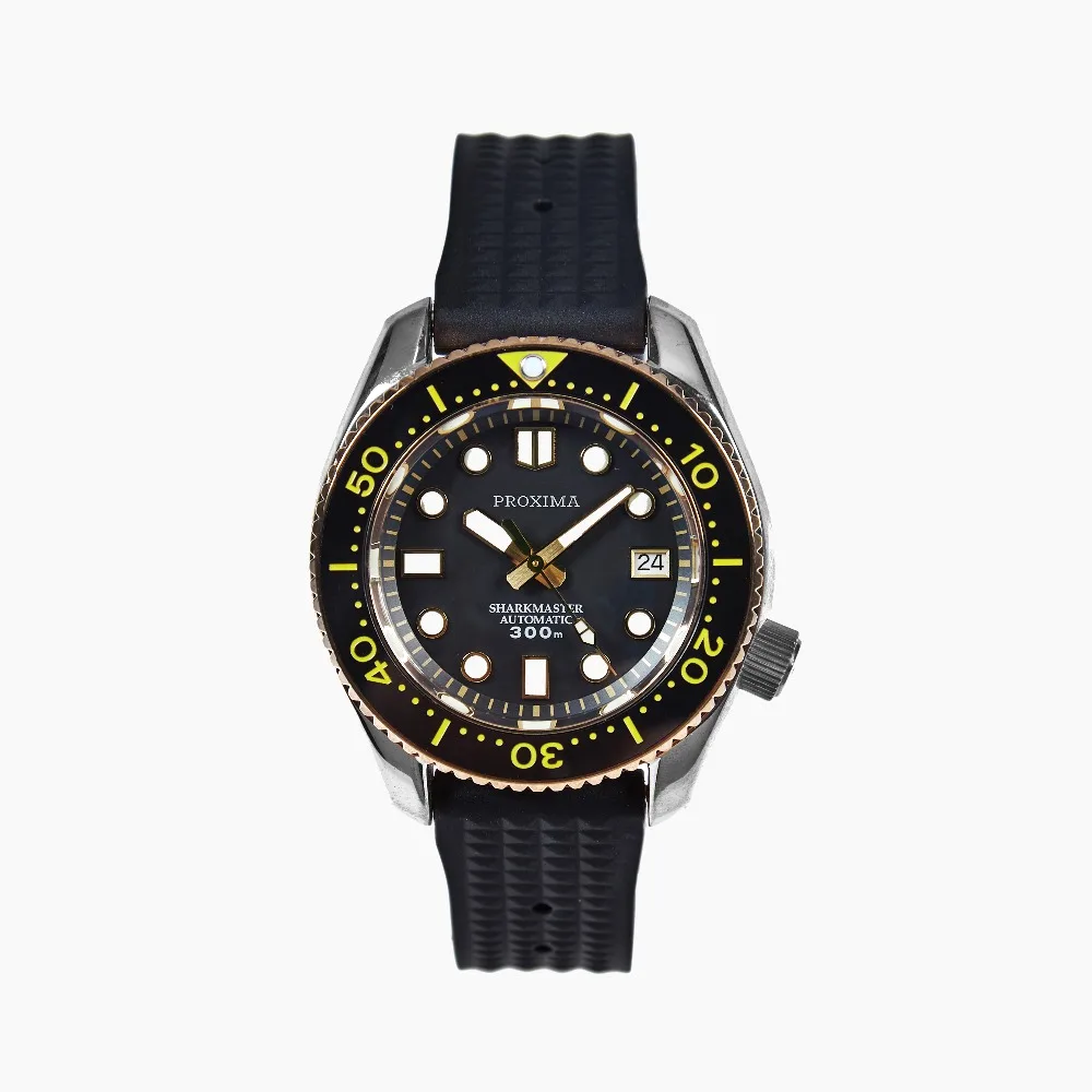 

SBDX001 NH35 Tuna Diver Automatic Wristwatch MarineMaster PIP No logo gold dail