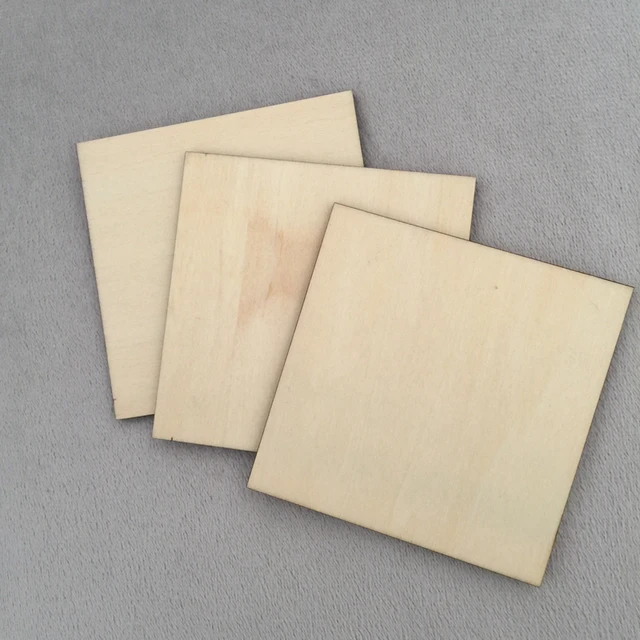 50x wooden squares shapes plain gift tags blank decoration craft gift tags shapes