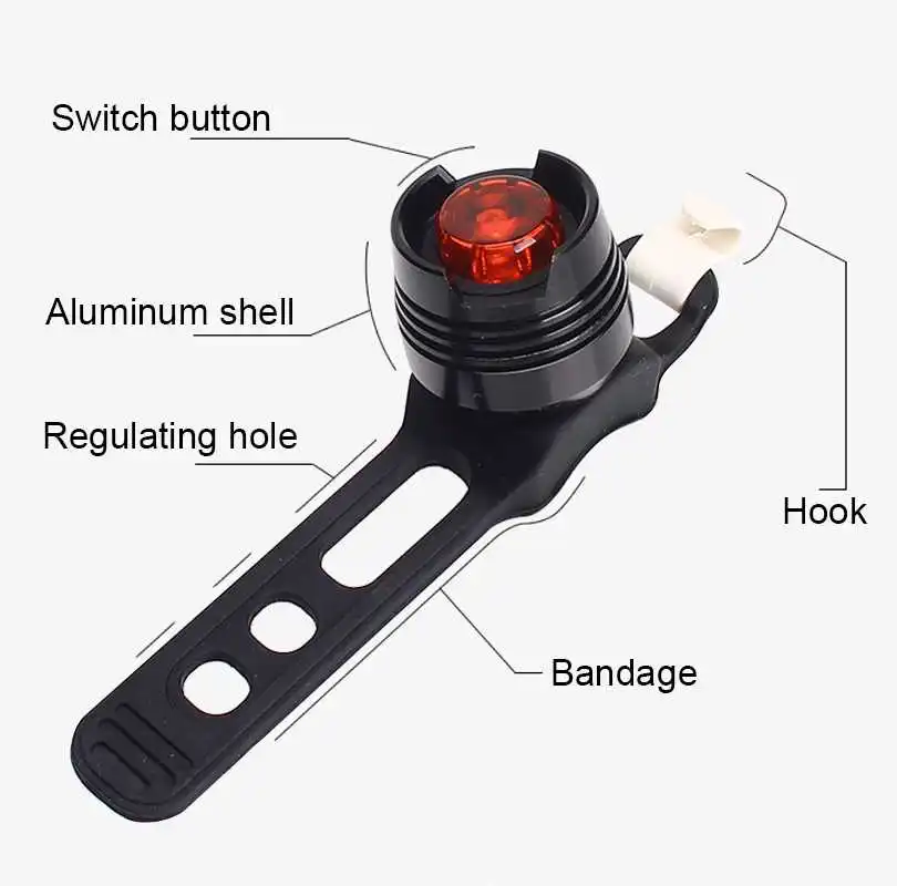 Top WasaFire LED Waterproof Bike Bicycle Cycling Front Rear Tail Helmet Red Flash Lights Safety Warning Lamp Cycling Safety Light 4