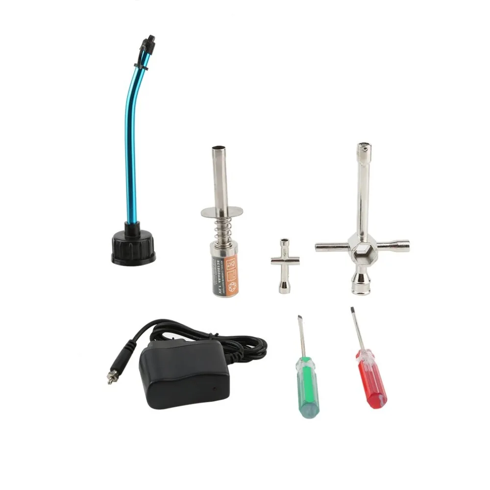 

OCDAY Nitro Starter Glow Plug Igniter Charger Tools Fuel Bottle Combo for Redcat HSP Nitro Powered 1/8 1/10 RC Car Model Vehicle