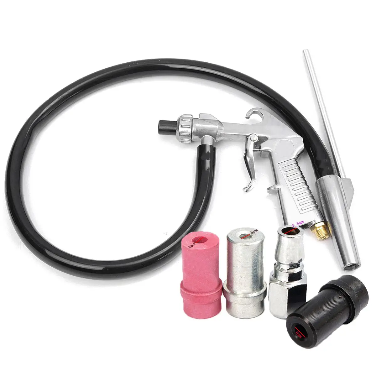 Brand New Air Sandblaster Sandblasting Blast Gun+Nozzles+Connector+Tube Derusting Tool Kit