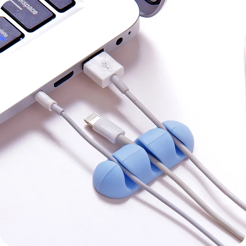 2 개/몫 자기 접착 케이블 클립 데스크탑 USB 코드 와이어 고정 주최자 충전기 라인 스티커 클램프 벽 마운트 플러그 배치