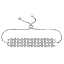 Baiduqiandu 3 ряда кубического циркония кристалл небольшой цветок Trendsetting браслеты для женщин Свадебная вечеринка свадебные украшения для невесты подружки невесты