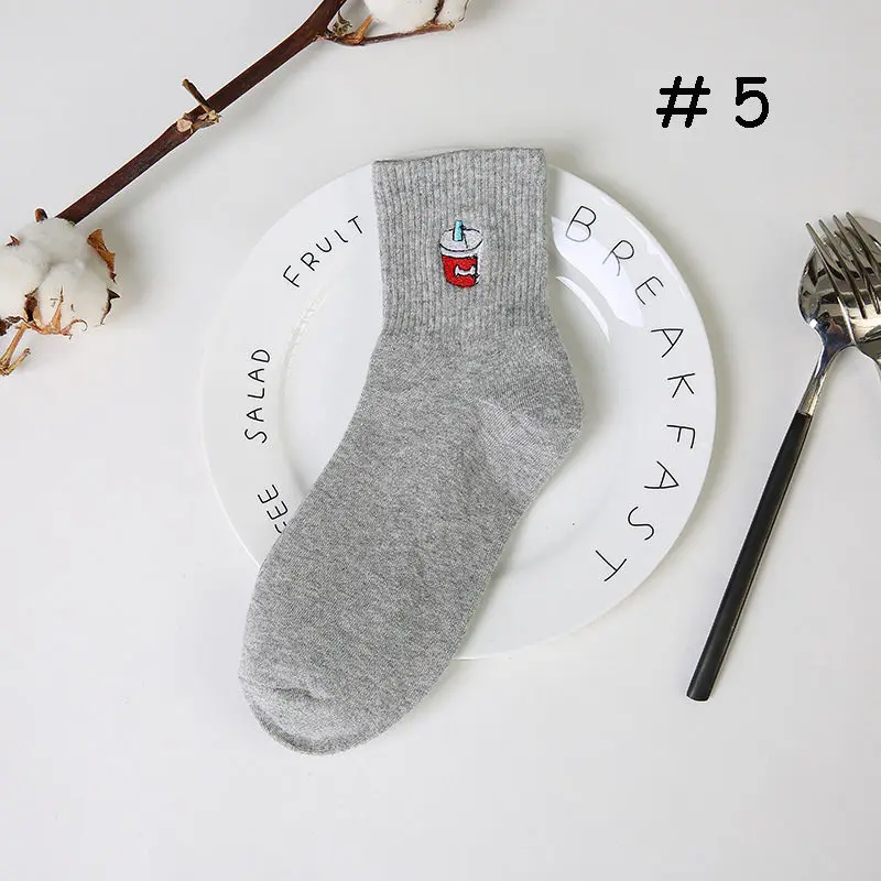socks 05 Летние Стильные женские носки в стиле Харадзюку, смешные носки для мальчиков и девочек с изображением сердца, цветов, мультипликационных персонажей, розового языка - Цвет: socks 05