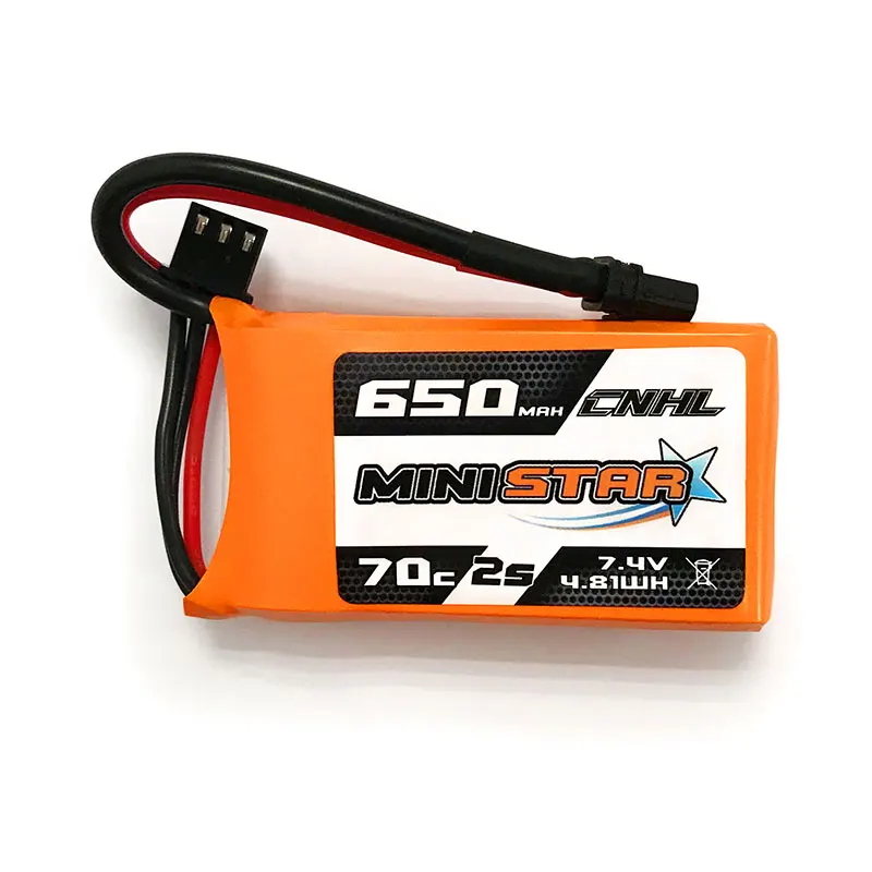 3 шт CNHL MiniStar 650mAh 7,4 V 2S 70C Lipo батарея с XT30U вилкой