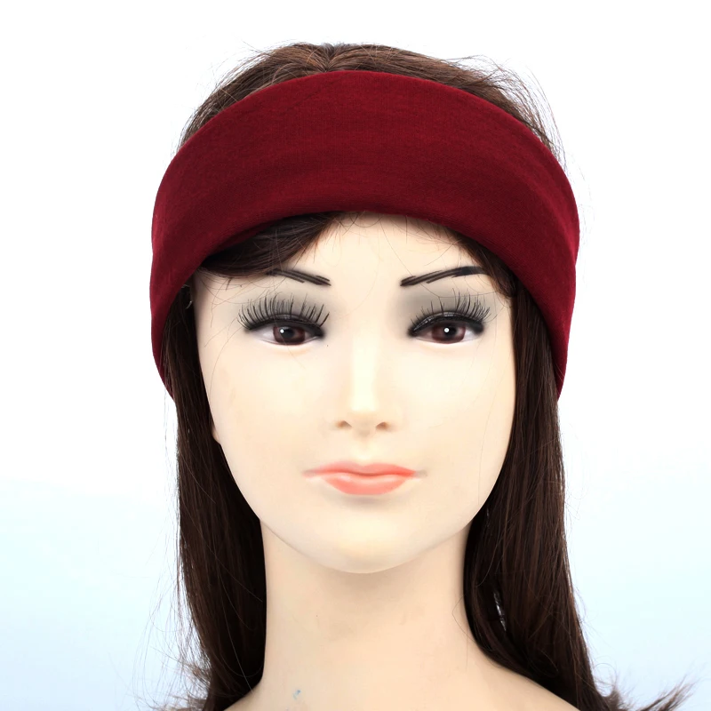 Buy Solid Wide Headband Cotton Sports Headband For