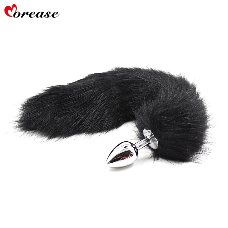 Morease Stainless Steel Butt Plug Black Fox Tai