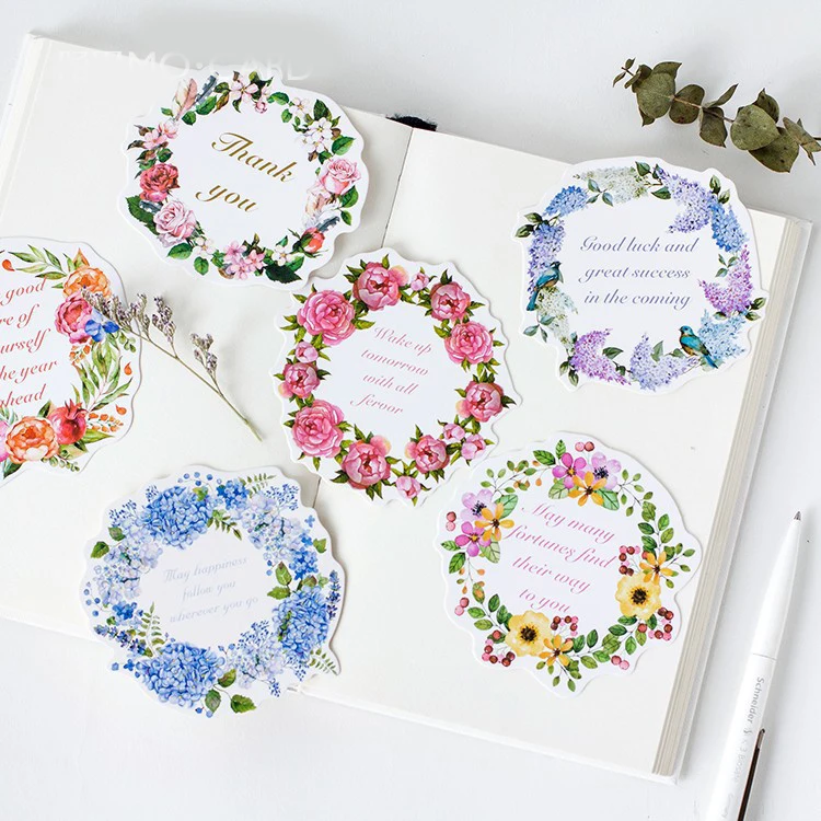 

30pcs wreath and best wish to you style card multi-use Scrapbooking party invitation DIY Decor gift card message card postcard