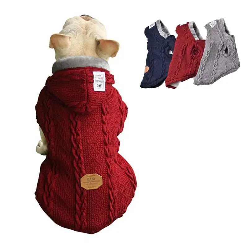 Свитера для собак, зимняя теплая одежда для собак, модные вязаные свитера для животных, для маленьких и средних размеров, для собачек-Мопсов, чихуахуа, трикотаж