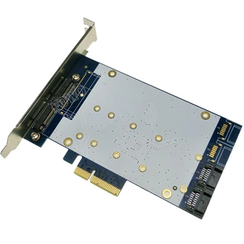 

x4 PCIe to SATA 3.0 + B key NGFF(m.2) RAID Card HyperDuo SATA port multiplier 88SE9230 SATA3.0