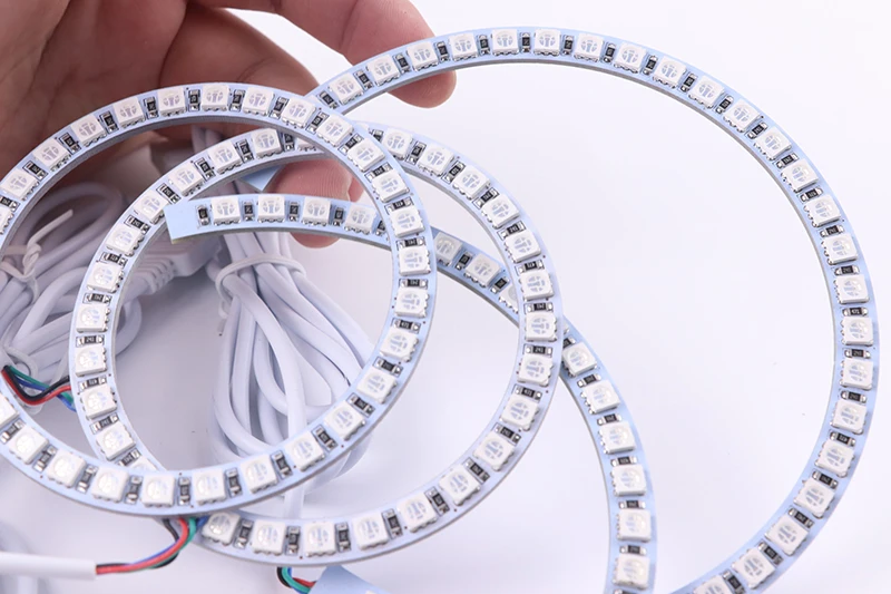 para Ford Focus Acessórios Mais Recentes Farol Multi-cor Rgb Led Anjo Olhos Auréola Anel Olho Drl rf Controle Remoto mk 2 2004-2011 13 olhos auréola anel olho drl rf controle remoto
