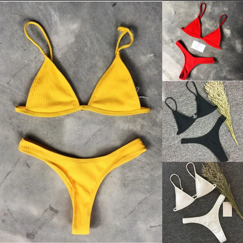 Urifens Biquinis Feminino 2019 бандажные однотонные купальники пляжные женские летние Mujer