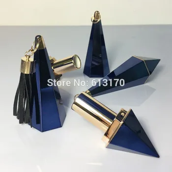 

30pcs/lot New Arrival Lip Stick Tube Blue Empty Lip balm Container,Beauty Tool,Diamond Shape DIY Make Up Tool 12.1mm