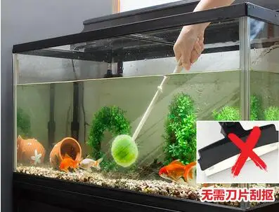

No-cleaner glass aquarium brush aquarium cleaning brush long handle fish tank wipe strong cleaning tool