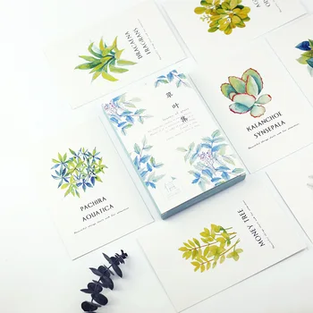 

30pcs/lot Green Plants Lovely Kawaii Cartoon Postcards Cute DIY Envelop Gift Card Creative Bookmark Wholesale