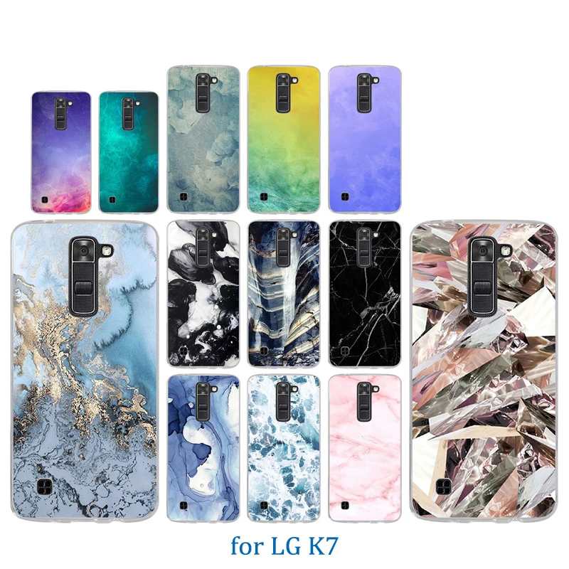 

Soft Silicone Cover Color Stone Pattern for LG K7/Tribute 5 LS675/X210 X210DS Phone Case Soft Silicone For LG K7 K 7 Back Covers