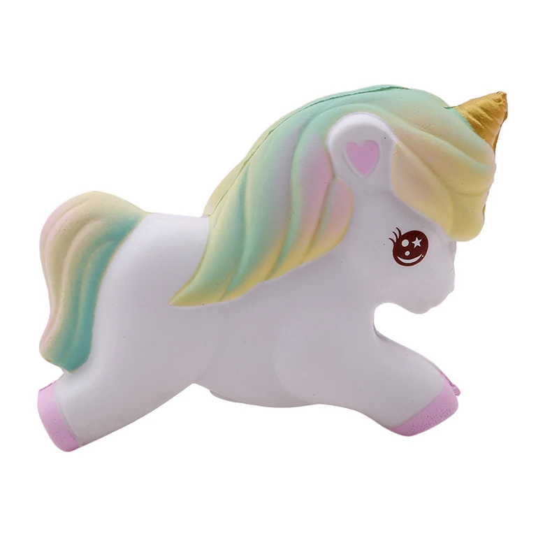 Новое милое кольцо Jumbo Rainbow Unicorn лошадь сжимает медленно поднимающиеся ремни Мягкий сжимающий хлеб с ароматом сливок торт подарок малыш забавная игрушка