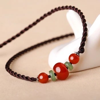 

Joker short clavicle necklace national wind necklace simple retro red agate ornament female accessories free shipping
