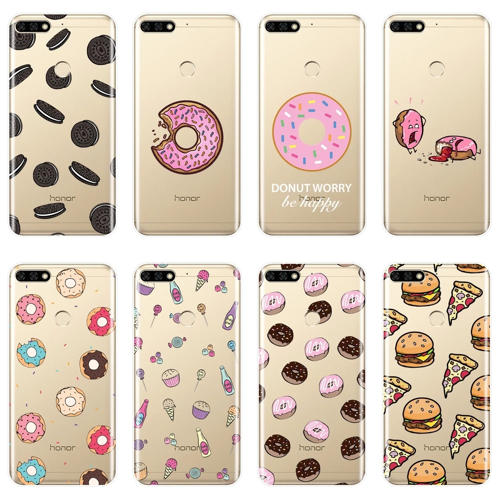 

Phone Case Silicone For Huawei Honor 8X MAX 10 9 8 7 7S 7X 7A 7C Pro Donut Cooky Soft Back Cover For Huawei Honor 7 8 9 10 Lite