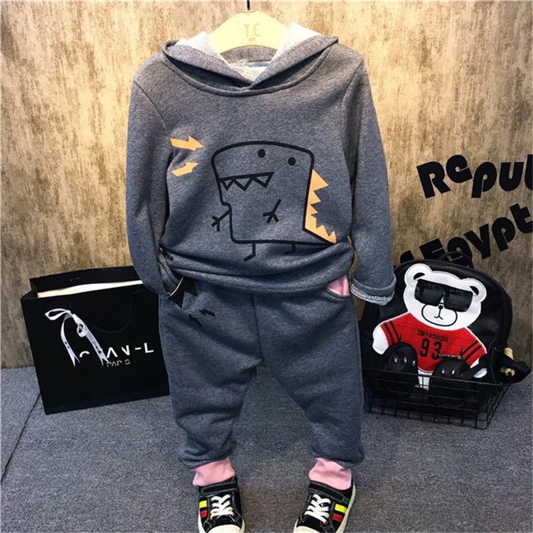 

In the autumn of 2016 new Korean boy dinosaur shape tide casual two piece suit free shipping