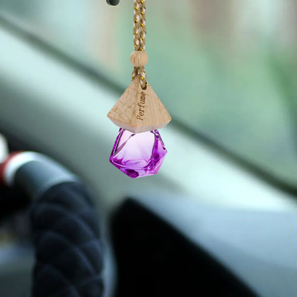 Car Hanging Perfume Pendant Fragrance Air Freshener Empty Glass Bottle Diffuser Automobiles Ornaments 4.0
