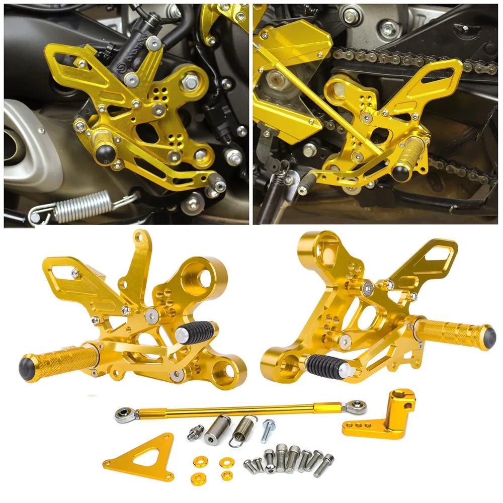 

For Yamaha MT09 FZ09 MT-09 FZ-09 MT FZ 09 2014 2015 2016 2017 2018 2019 Adjustable Motorcycle Rearsets Foot Peg Footrest Footpeg