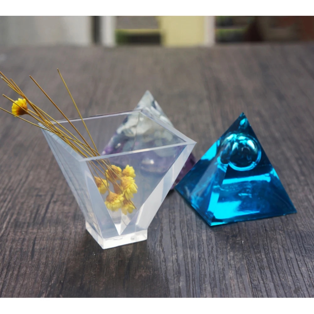 

Silicone Pyramid Mould Resin Home Decorative Mold Craft Jewelry Making Mold White DIY Candle Clay Mold Making Kits