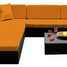 Садовая мебель Плетеный дачный диван секционные 6 шт. смолы Диван Набор