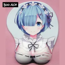 Re: Zero Rem Ram сексуальный большой аниме мягкая грудь 3D игровой коврик для мыши подставка для запястья Высота 3,2 см 2way ткань