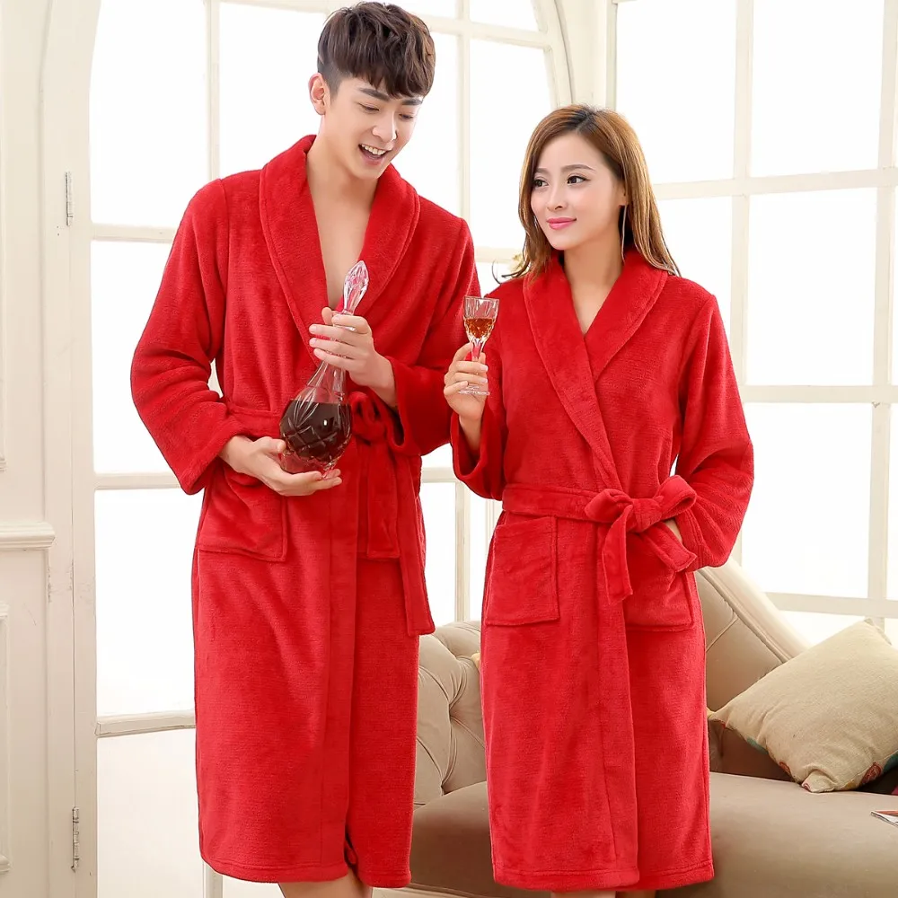 mens silk pajamas short set Lovers Dress for Men and Women Warm Super Soft Flannel Coral Fleece Long Bath Robe Mens Kimono Bathrobe Male Dressing Gown Robes mens tall pajama pants