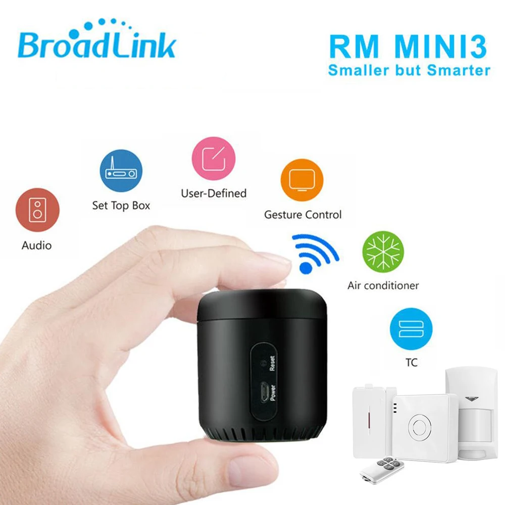 

Broadlink RMMini3 S2 Kit Compatible With Alexa Google Home RF Security Alarm Detector Motion Sensor IR+4G+WiFi Remote Control
