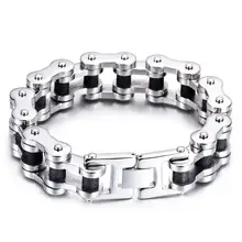 20 мм огромный и тяжелый мужской мальчик велосипед цепь браслет "Мотоциклетная цепь" Черный Серебряный 316L нержавеющая сталь мотоцикл велосипед браслет с подвесками