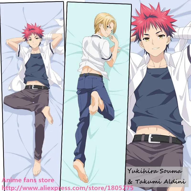 Japan Anime Pillowcase Food Wars Shokugeki No Soma Yukihira Souma Takumi Aldini Bl Pillow Case Decorative Hugging Body Bedding Bedding Stock Bedding Suppliesbedding Frames Aliexpress