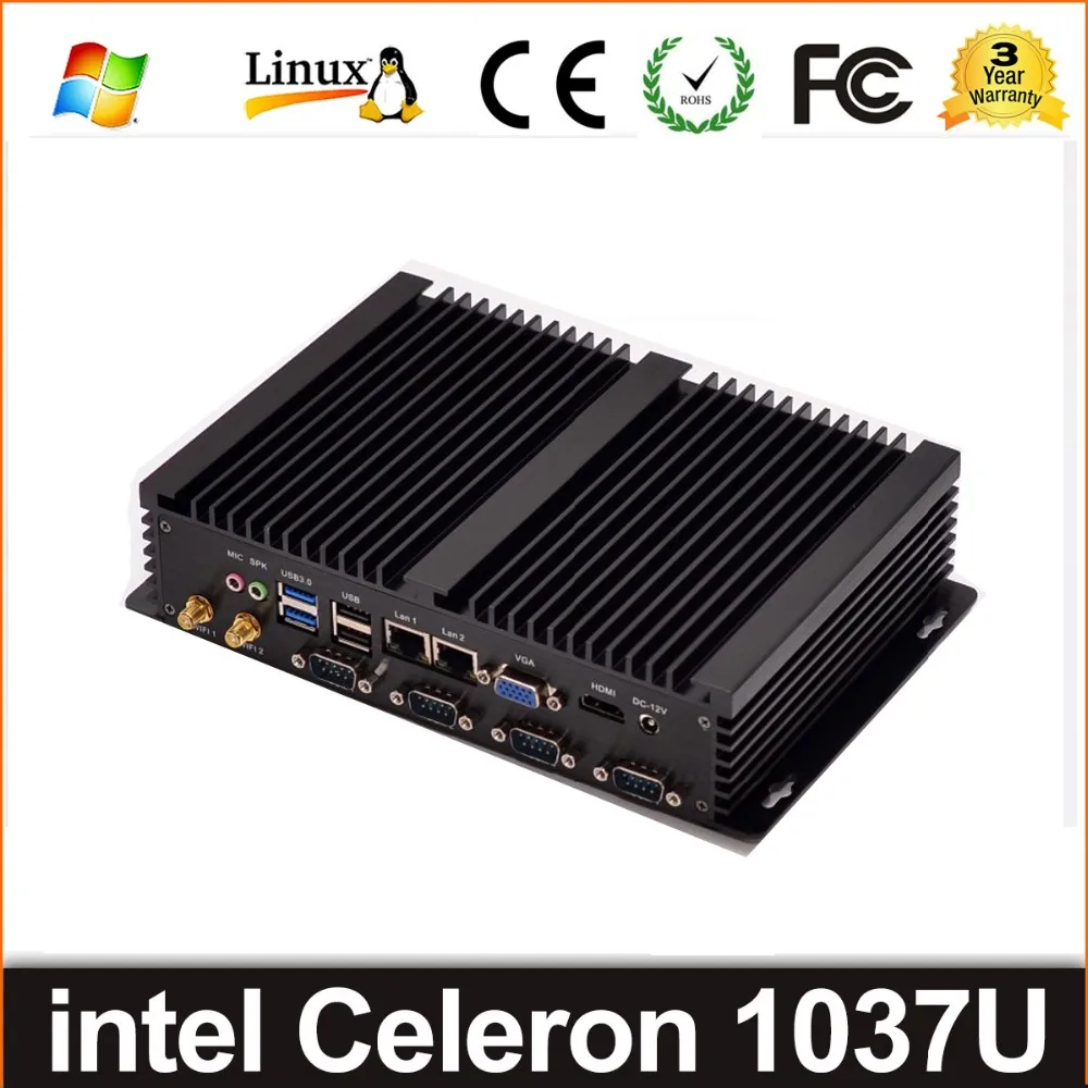 Windows XP intel Celeron 1037U мини-компьютер портативный двойной LAN Поддержка Linux pFsense прочный Чехол маленький настольный промышленный minipc