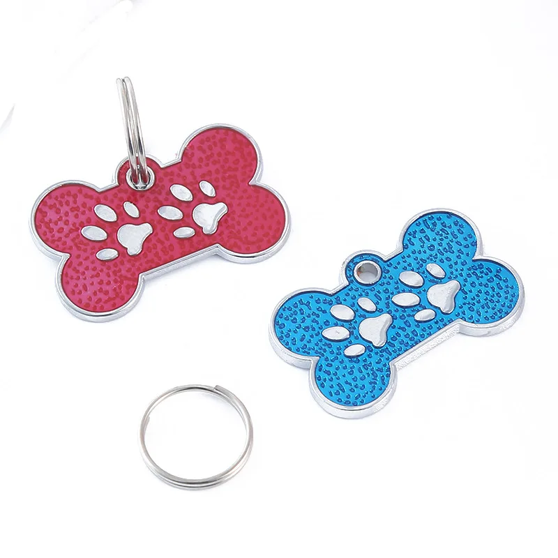 

Personalized Dog Tags Engraved Cat Puppy Pet ID Name Collar Tag Pendant Pet Accessories Bone/Paw Glitter