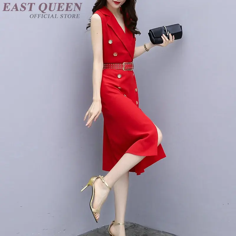 Деловое платье для женщин, офисное женское элегантное красное платье, корейская мода, офисное платье для работы, FF1274