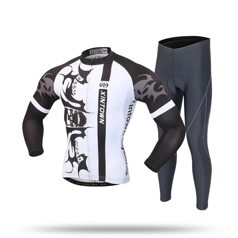 

XINTOWN Spring Team Men's Cycling Clothing Bike Bicycle Long Sleeve Jersey Jacket Sets And Tights Pants Cooree Bike Equipments
