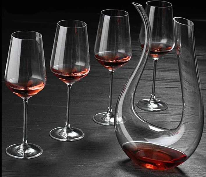 Buy Crystal Red Wine Pourer Glass Decanter + Wine