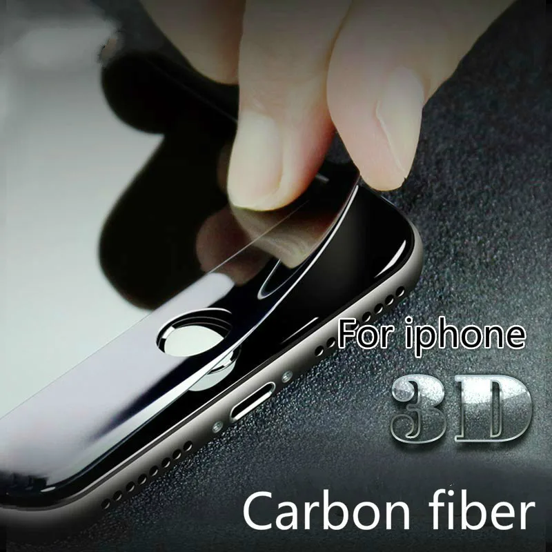 3D углеродное волокно закаленное стекло пленка для iPhone6 7 8 Plus изогнутые края