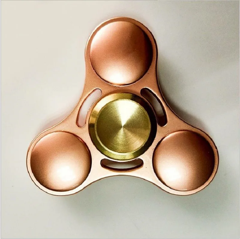 Nova cor triangular fidget girador girador colorido legal metal puro cobre dedo gyro giroscópio de Brinquedo de descompressão