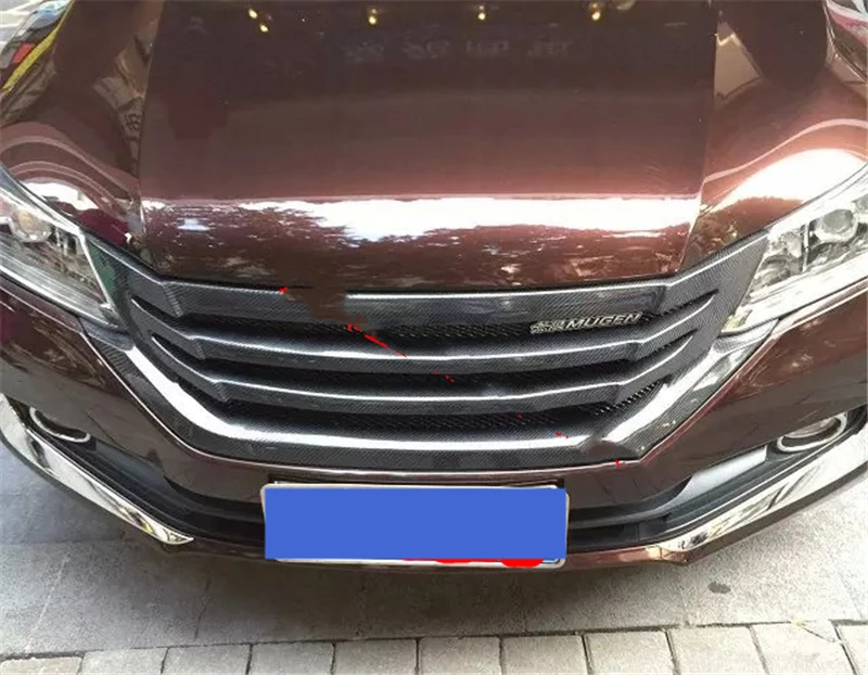 Используется для Honda Crosstour Racing Grills 2011-12Year carbon fiber Refitt Передняя Центральная гоночная решетка крышка аксессуары без логотипа автомобиля