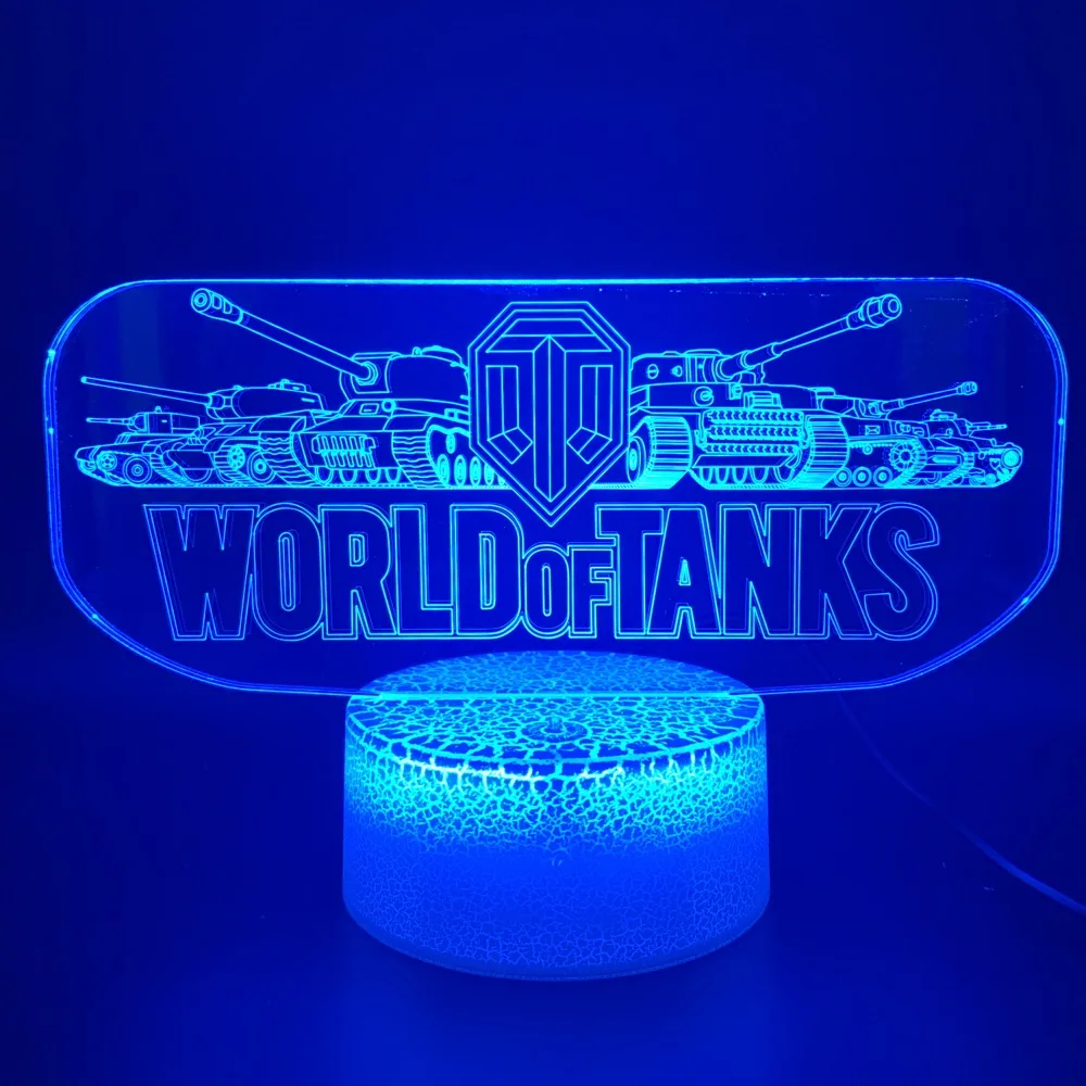 

Awesome Game World of Tanks 3d Led Night Light Lamp Office Bed Room Decoration Atmosphere Child Kid Boy Birthday Gift Nightlight