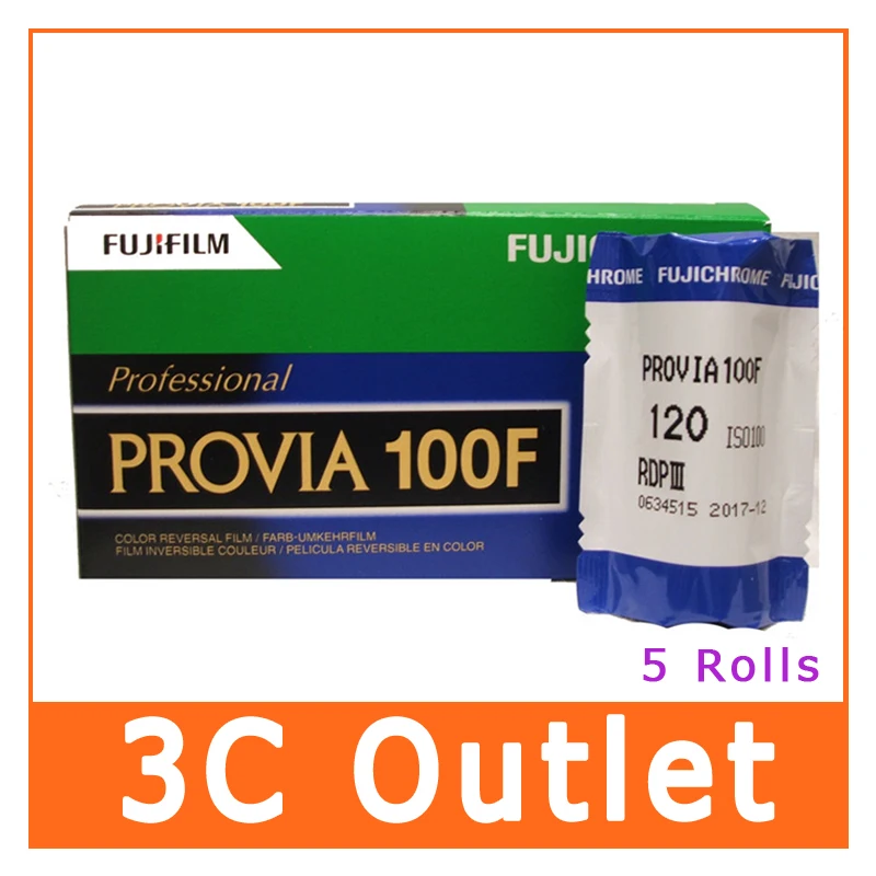 5 рулонов Fuji профессиональная PROVIA 100F 120 среднего формата скользящая пленка |