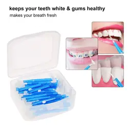 35 шт. зубочистки 3-в-1 для ухода за межзубным пространством щетки нить для чистки зубов стоматологический для ротовой полости гигиеническая