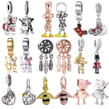 Посеребренный Микки Белла подвеска Ловец снов подвеска-Шарм Pandora браслет ожерелье DIY женские ювелирные изделия