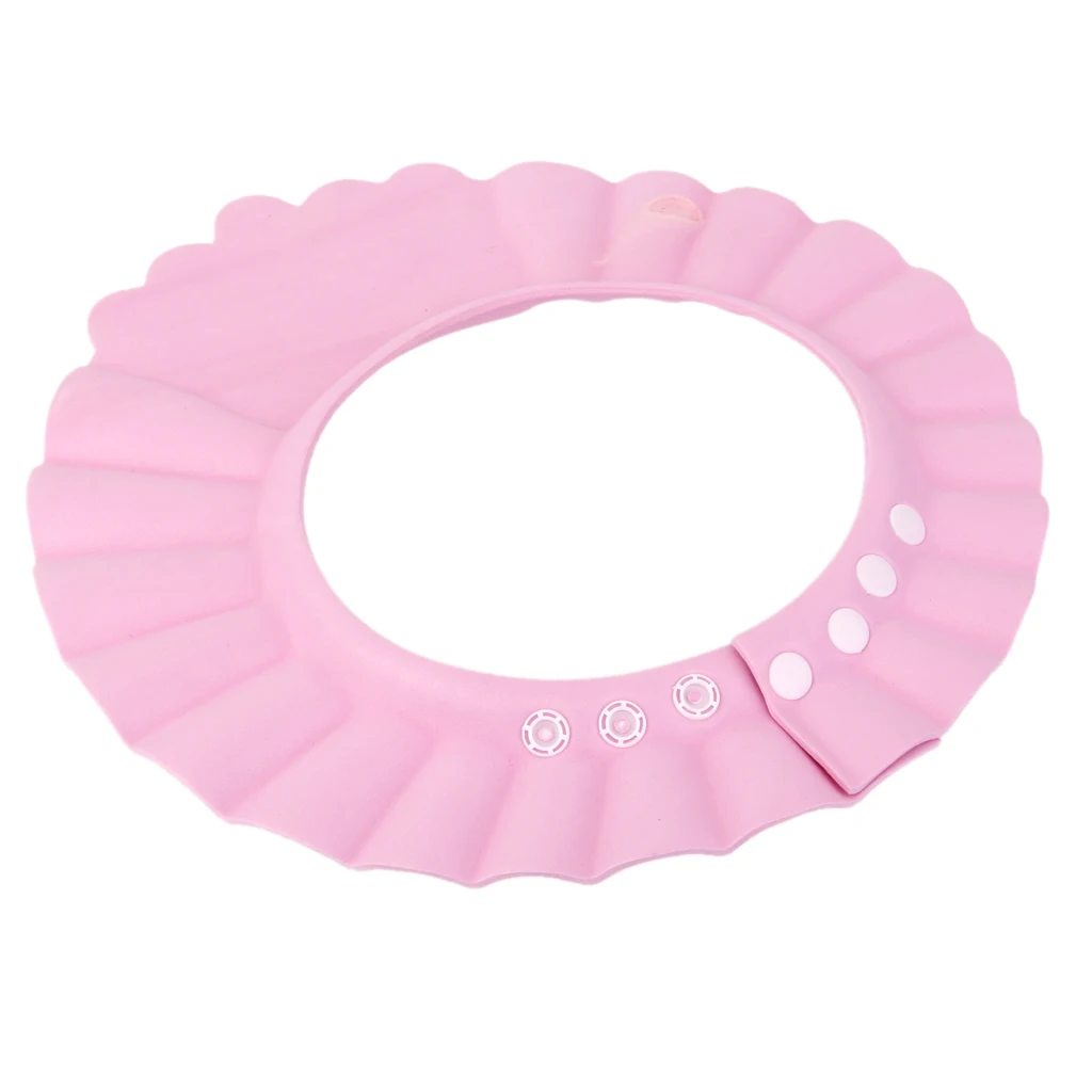 One Piece EVA Baby Kids Swimming Swim Bath Bathing Bathroom Shower Adjustable Cap Wash Cutting Hair Shield Waterproof Visor Hat